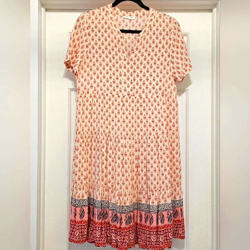 Beach Lunch Lounge Short Sleeve Dress/ Cover Up Boho